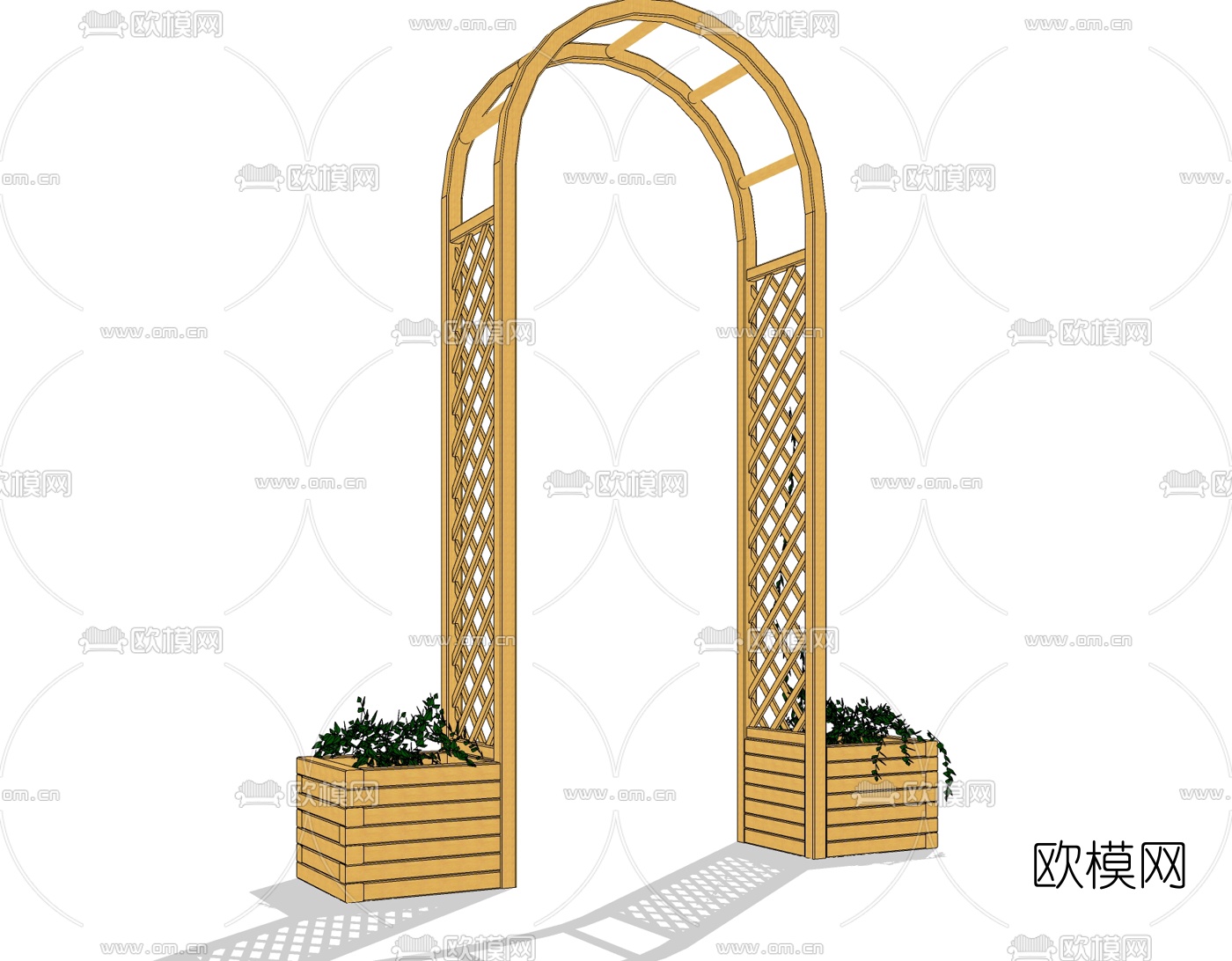 欧式实木花架免费su模型下载