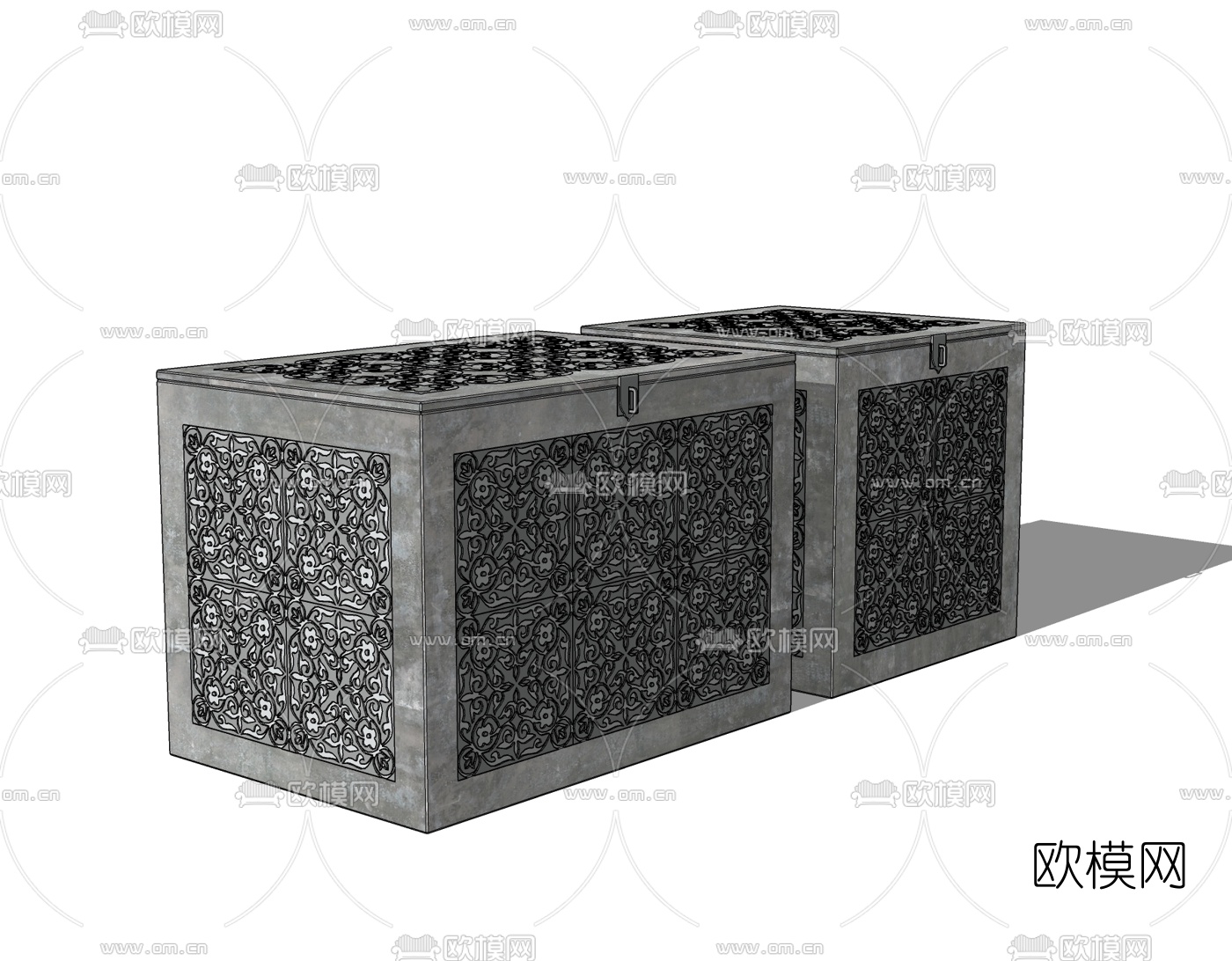 工业风金属箱子免费su模型下载