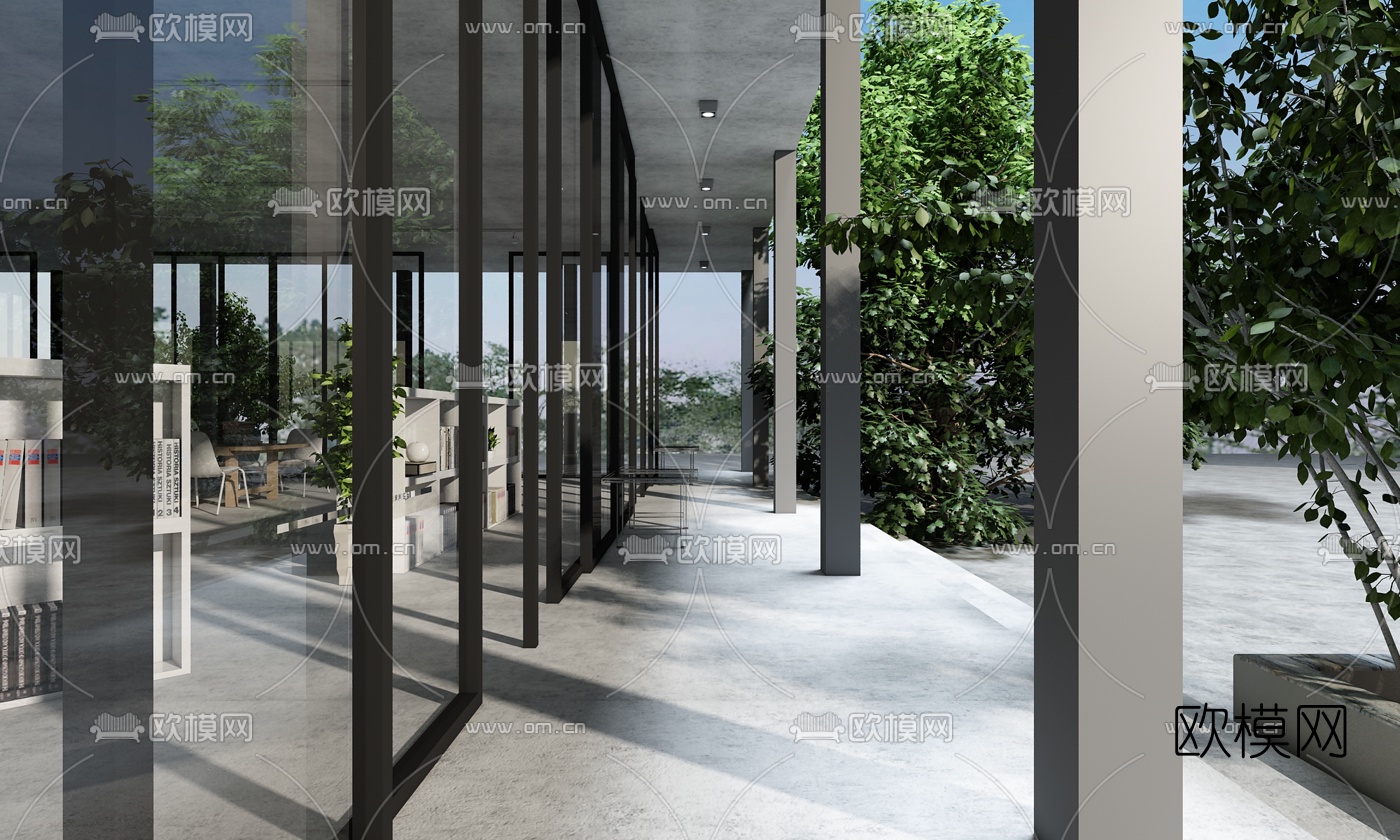 现代学校园区免费3d模型