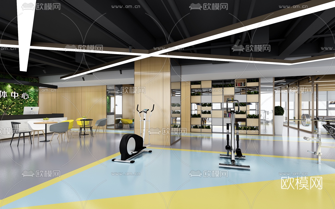 现代健身房3d模型