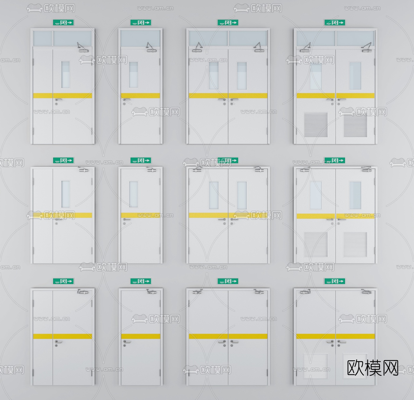 现代消防门防火门3d模型