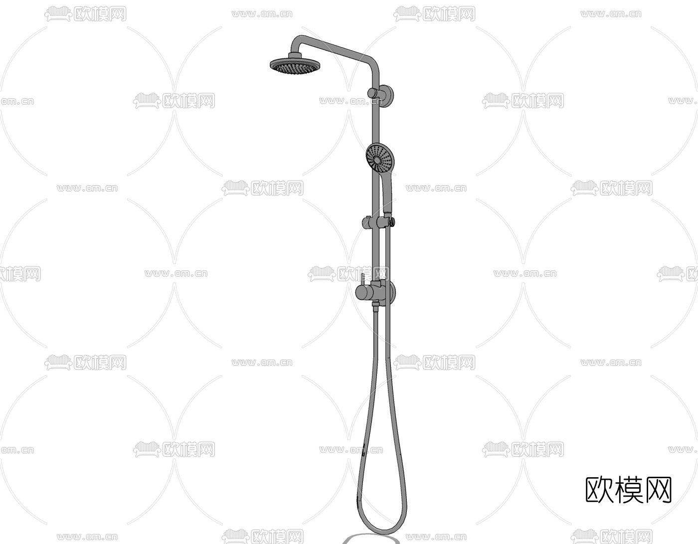 现代淋浴花洒免费su模型下载