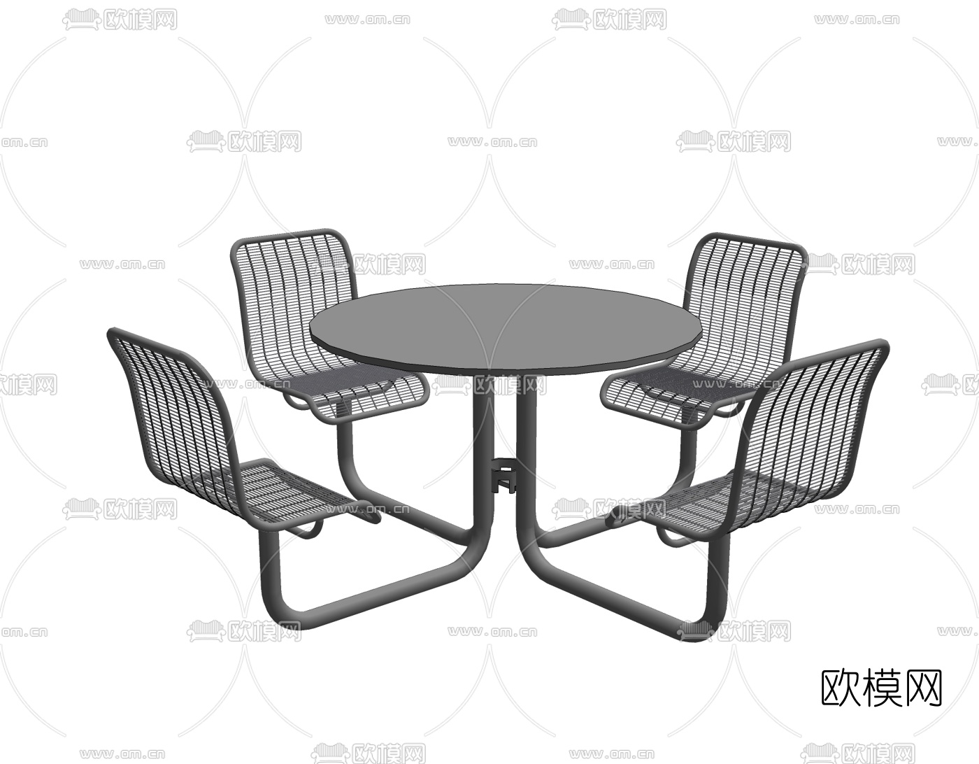 工业风公用椅免费su模型下载