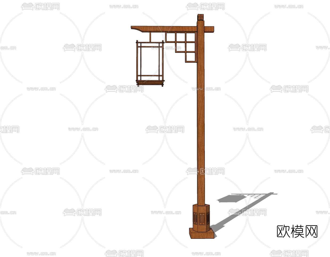 中式路灯免费su模型下载