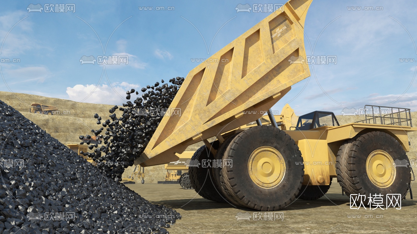 现代矿车3d模型下载（渲染图2）