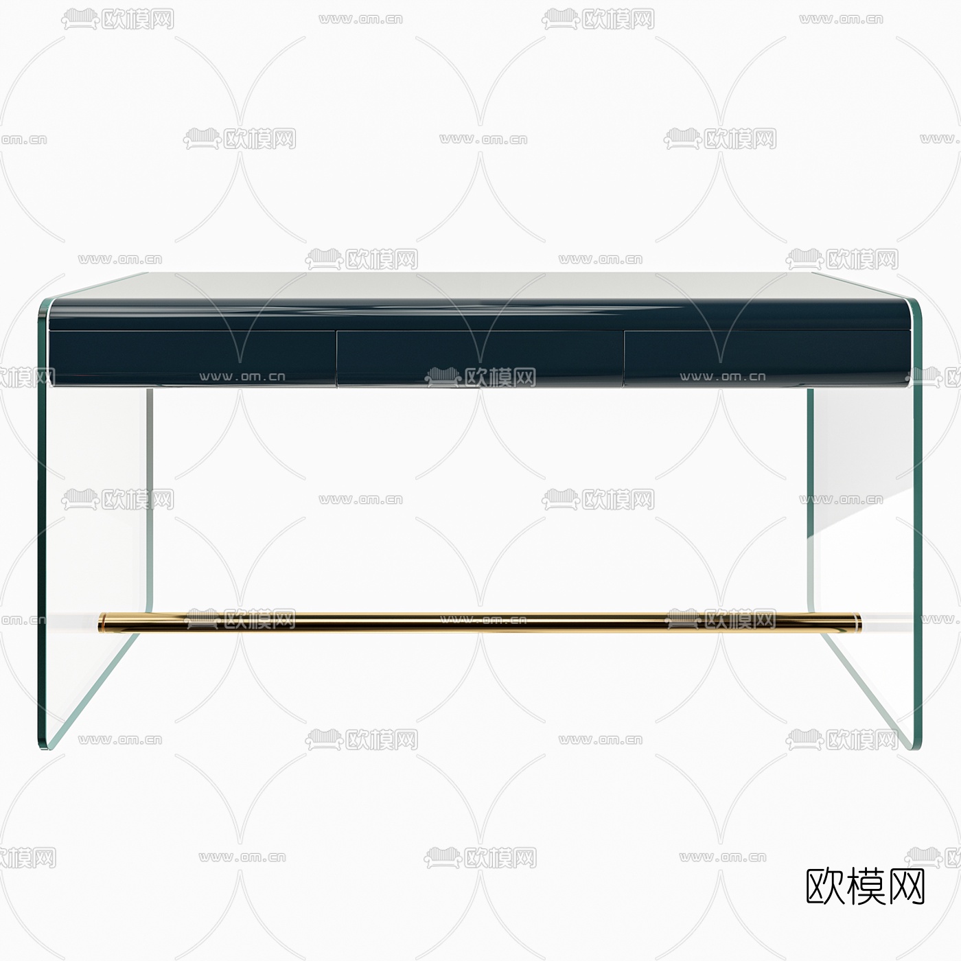 现代玻璃端景台3d模型