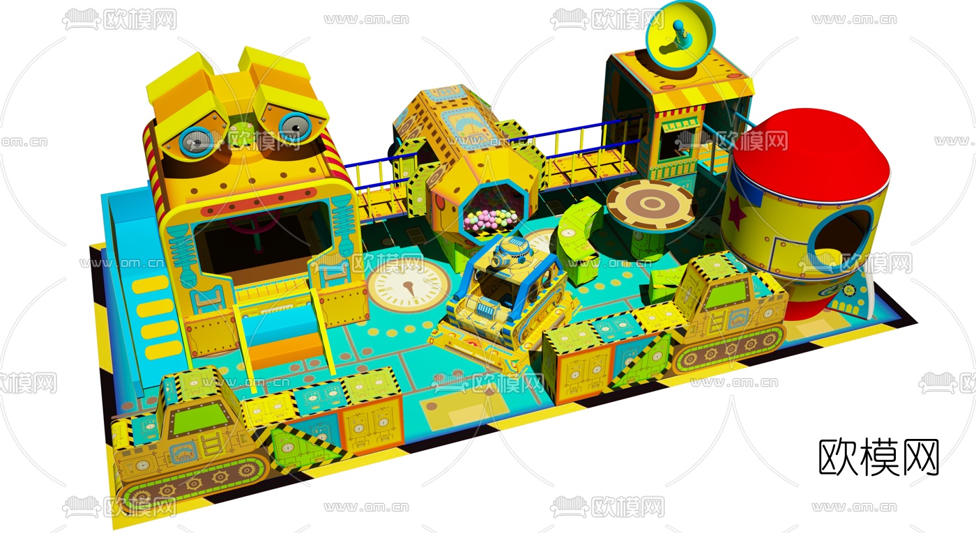 现代儿童游乐设施3d模型下载