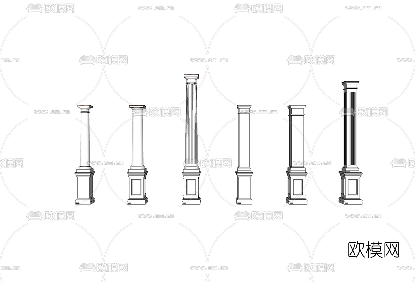 欧式罗马柱免费su模型下载