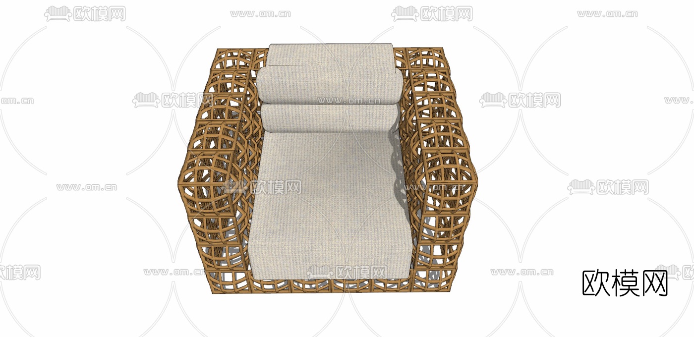 现代户外单人沙发免费su模型下载
