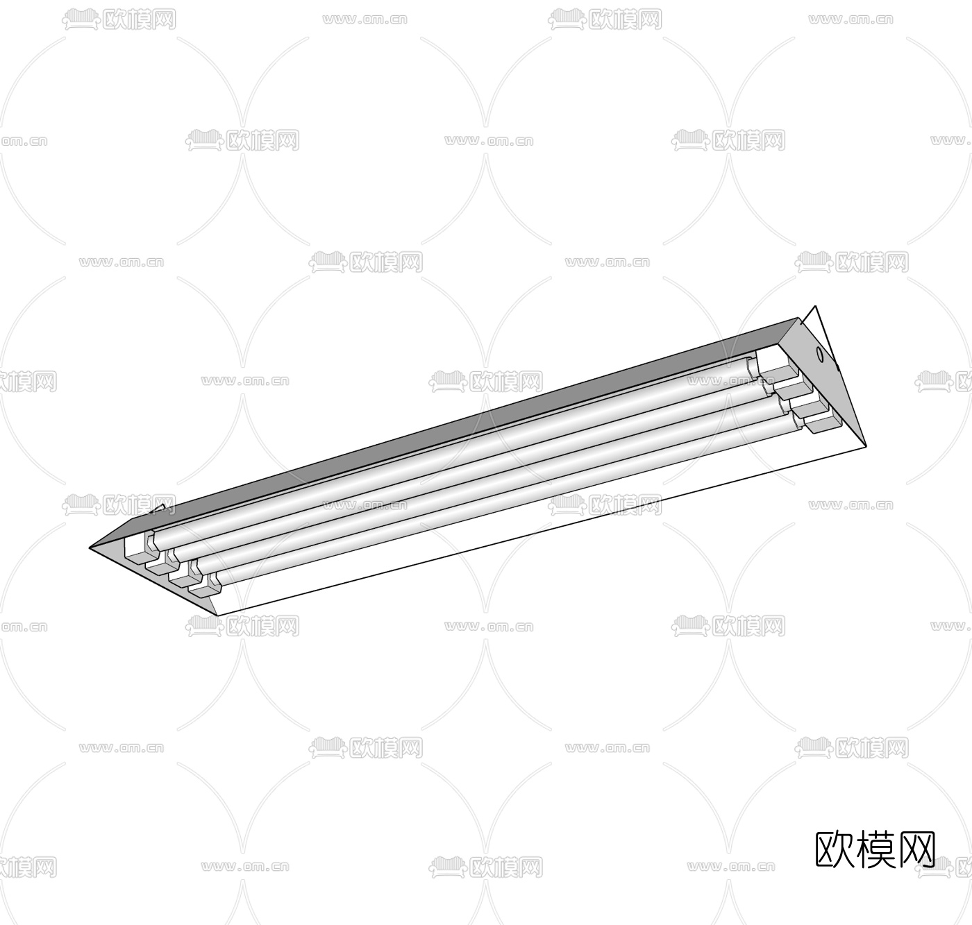 现代办公条形灯免费su模型下载