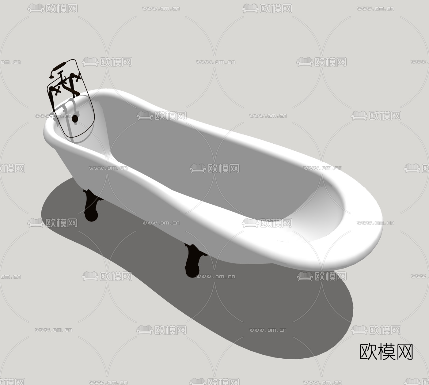 现代浴缸免费su模型下载