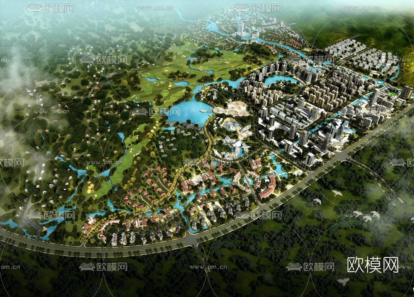 现代小区规划免费su模型下载