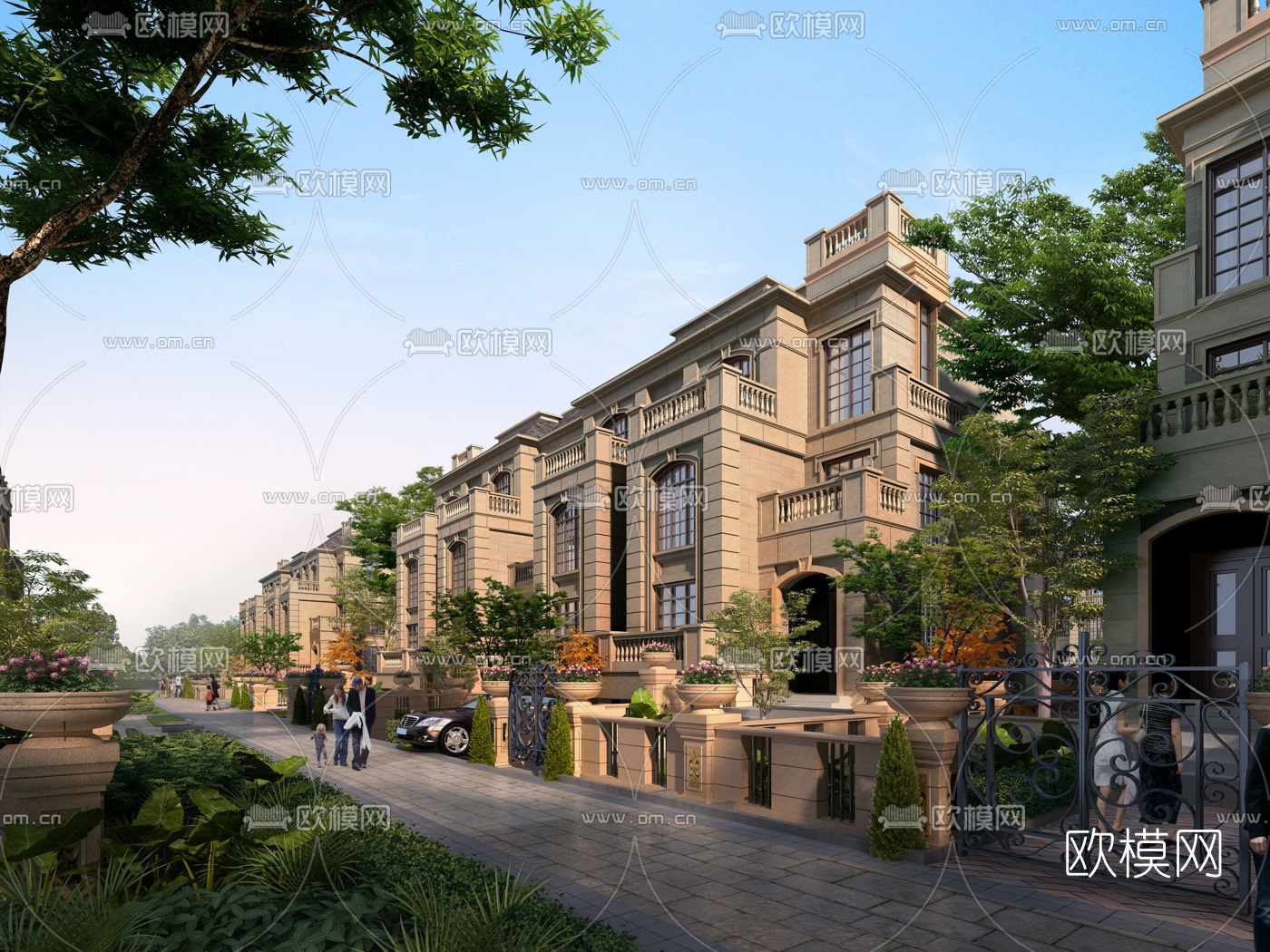 法式别墅外观3d模型