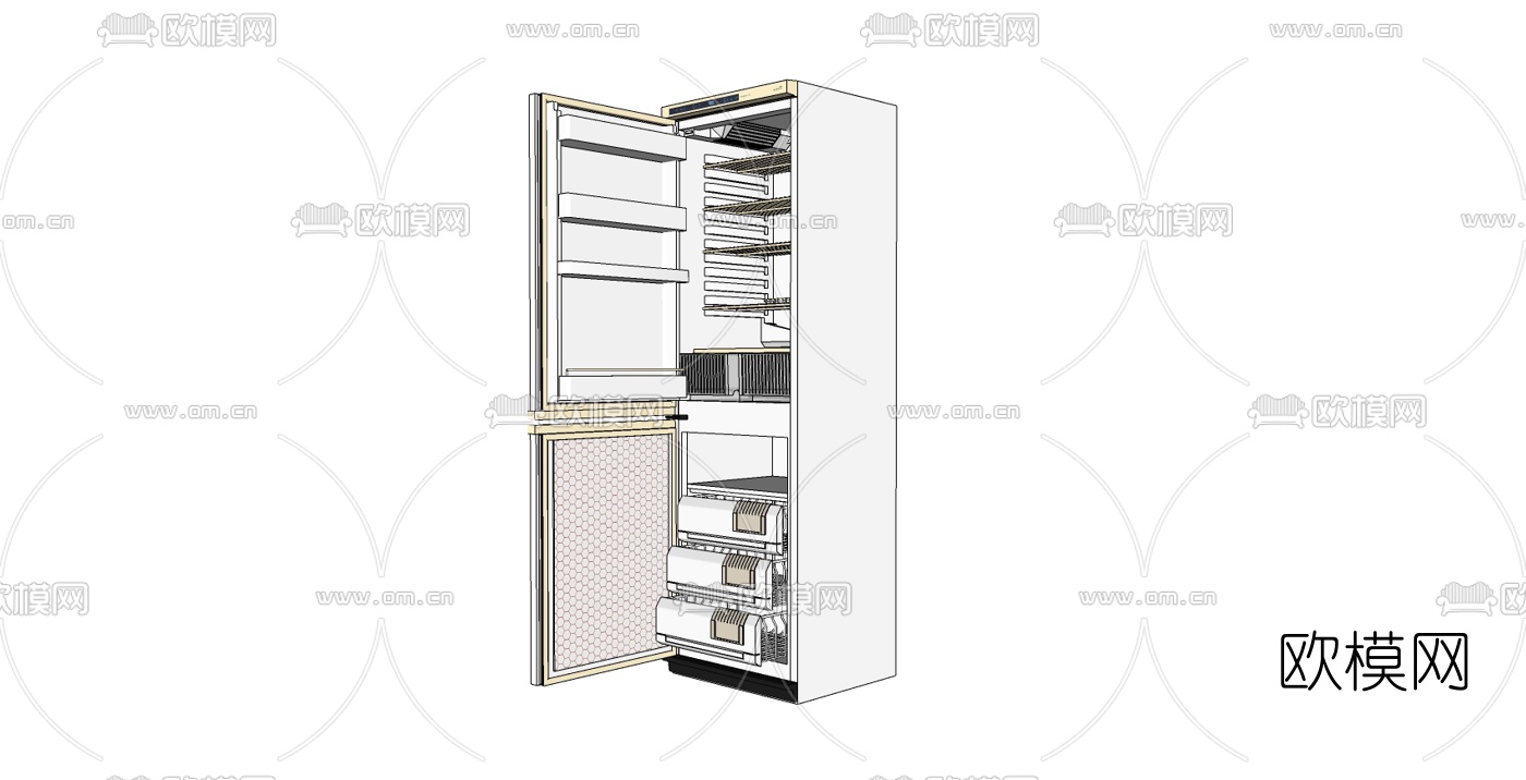 现代电冰箱免费su模型下载
