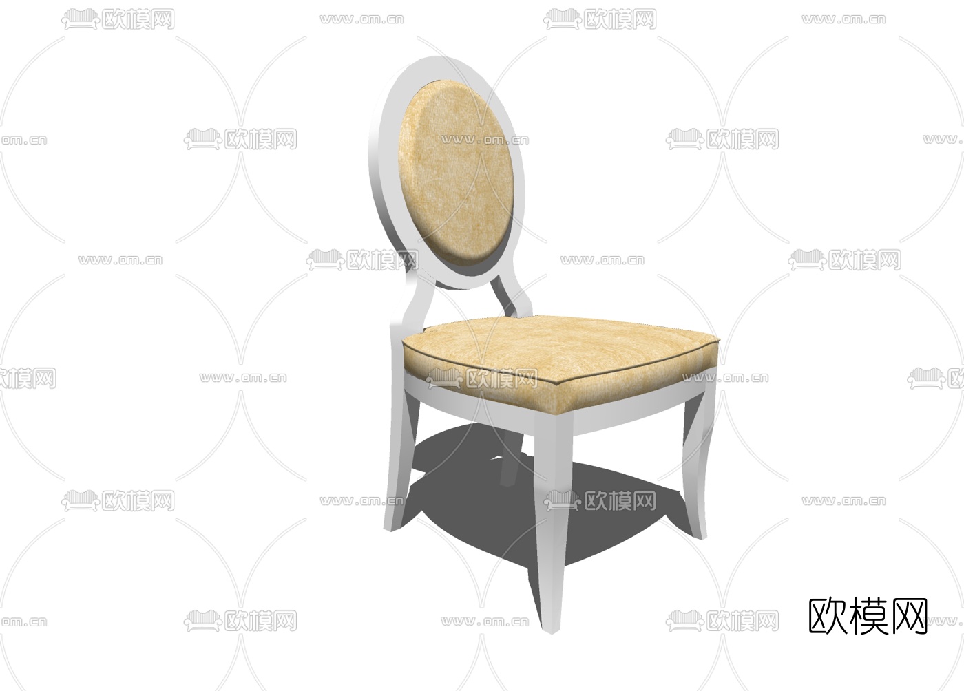 欧式实木单椅免费su模型下载