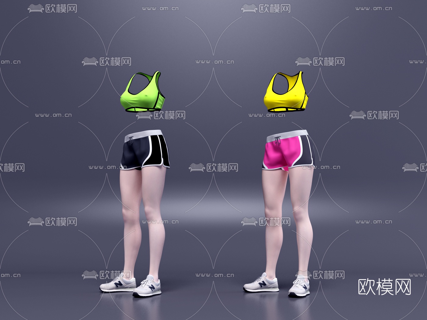 现代运动服运动鞋3d模型