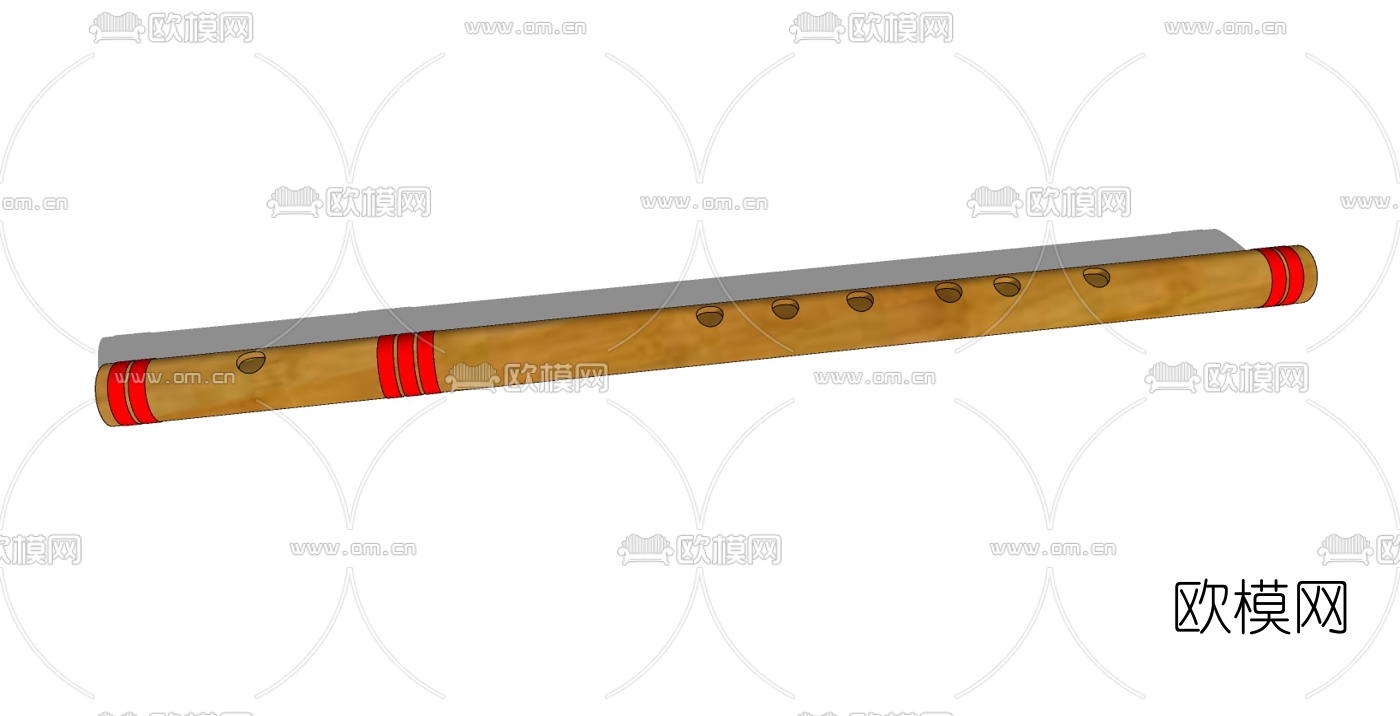 现代笛子免费su模型下载