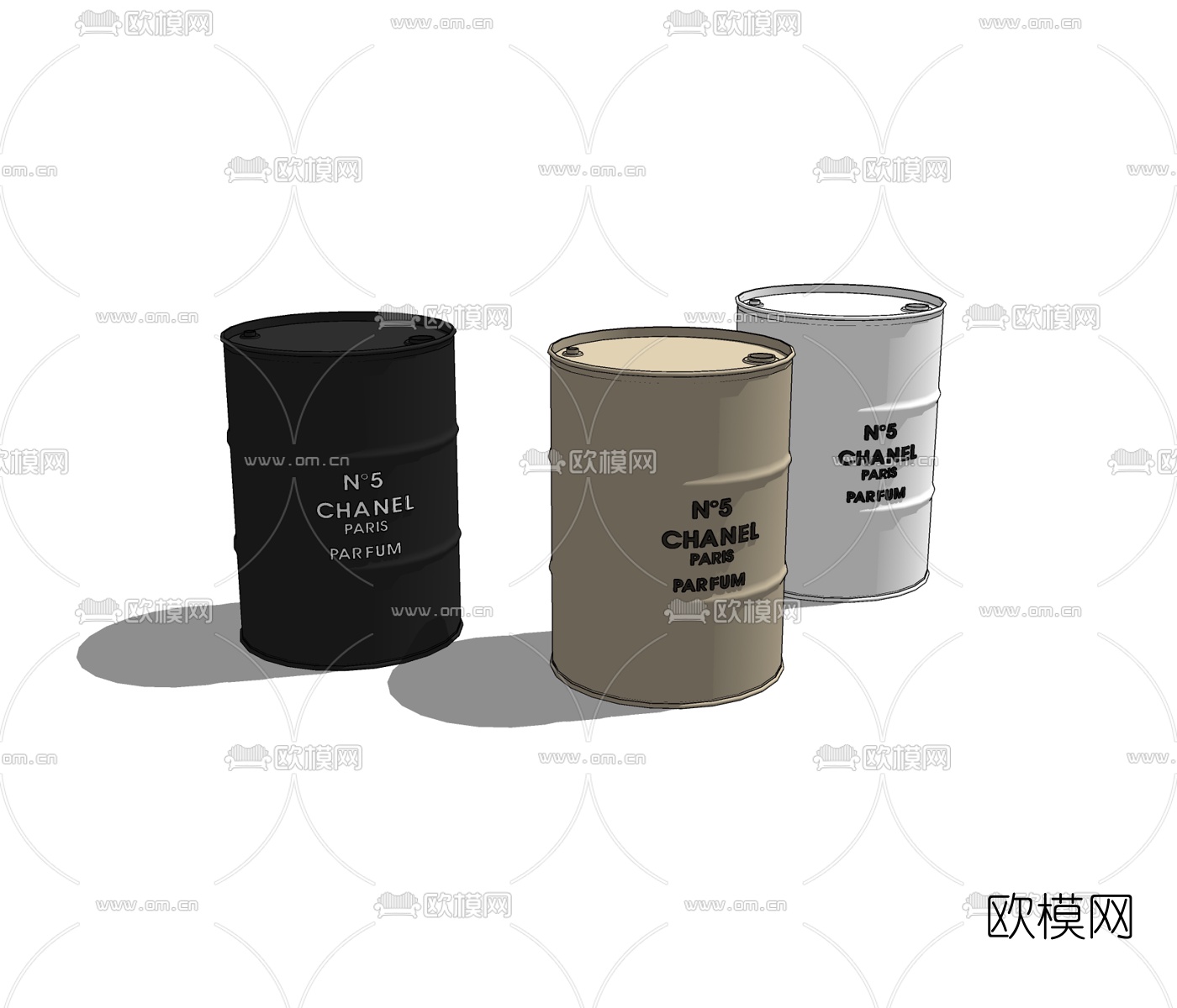 工业风油桶免费su模型下载