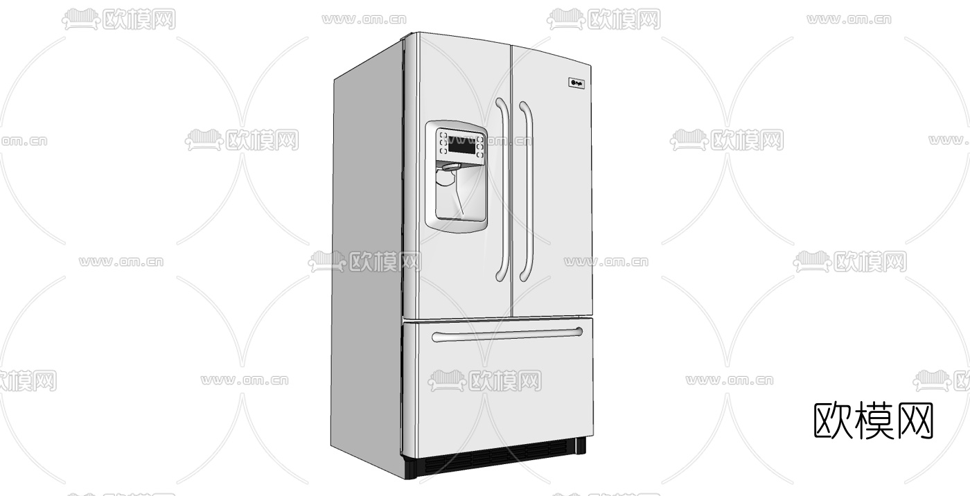现代电冰箱免费su模型下载