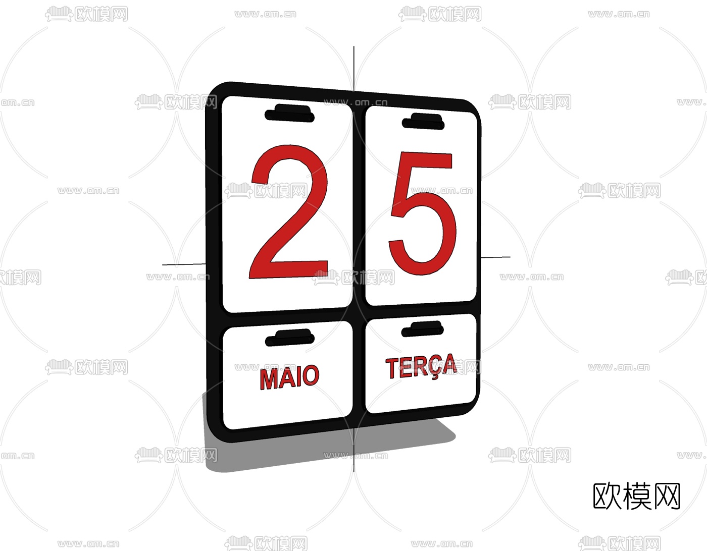 现代日历挂件免费su模型下载