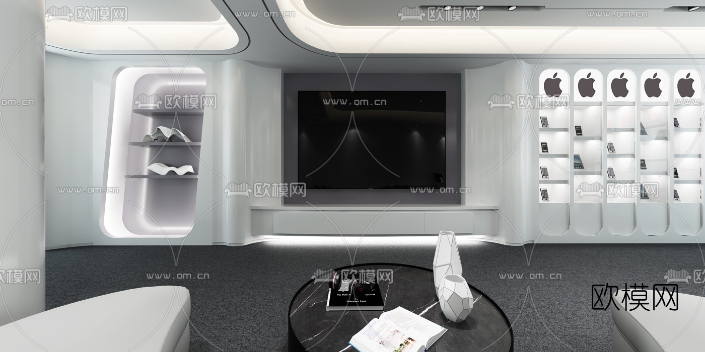 现代高级灰手机店3d模型