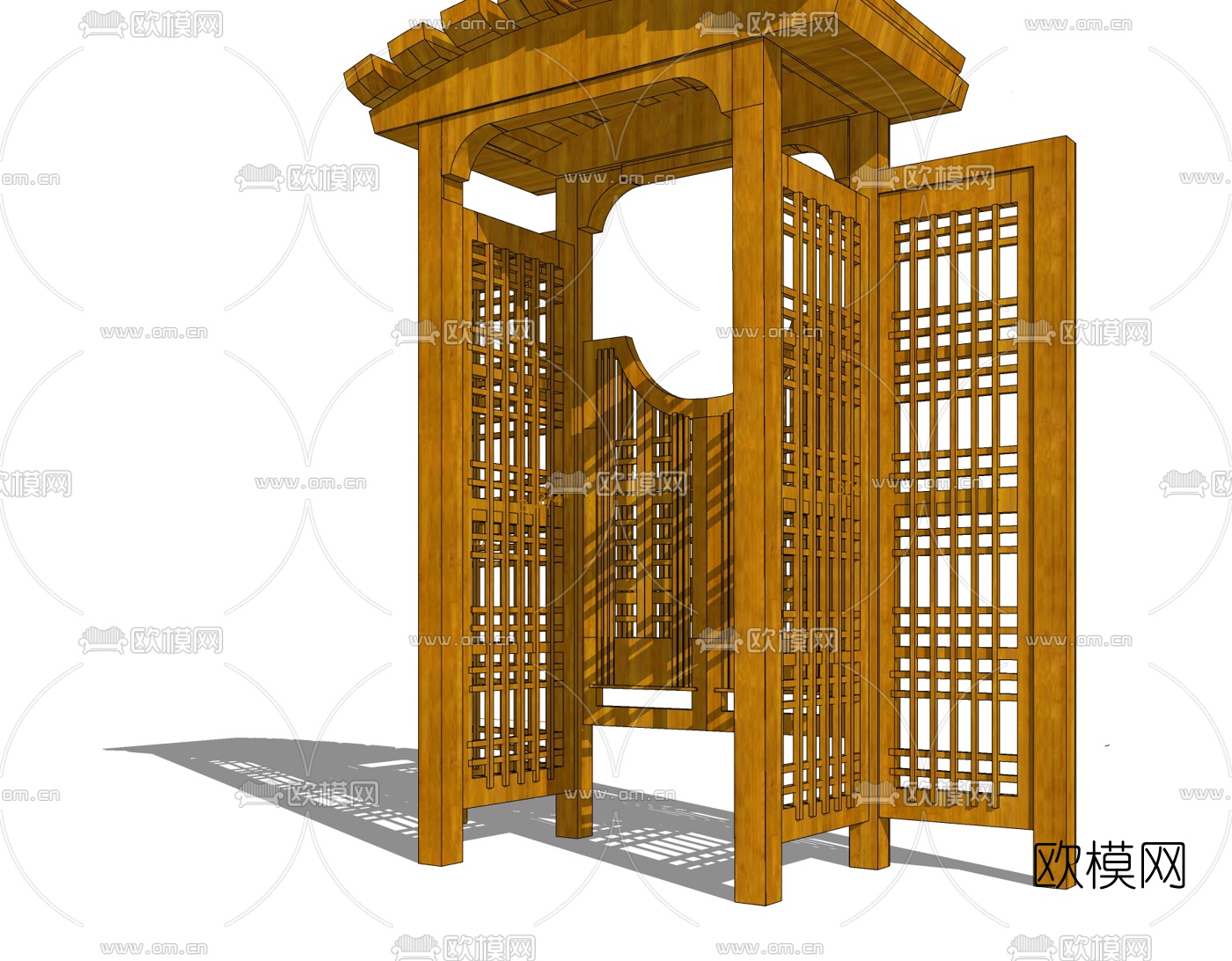 欧式实木花架免费su模型下载