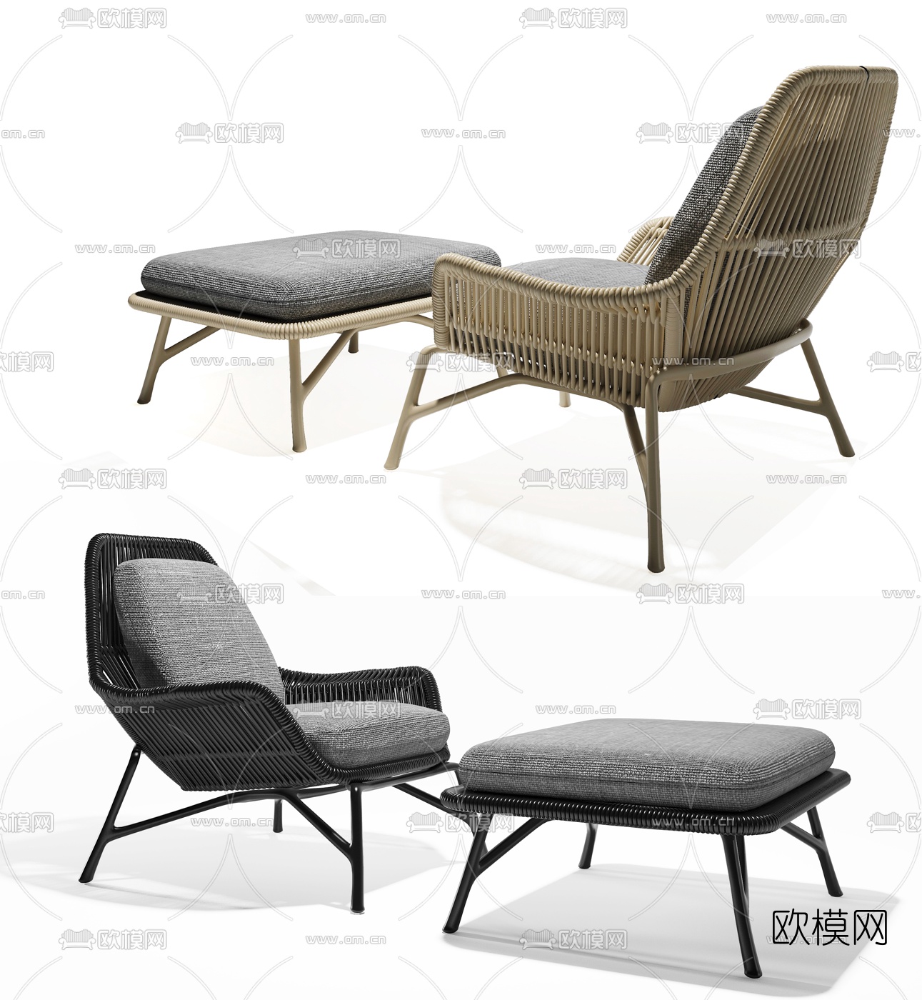 现代休闲户外椅3d模型下载