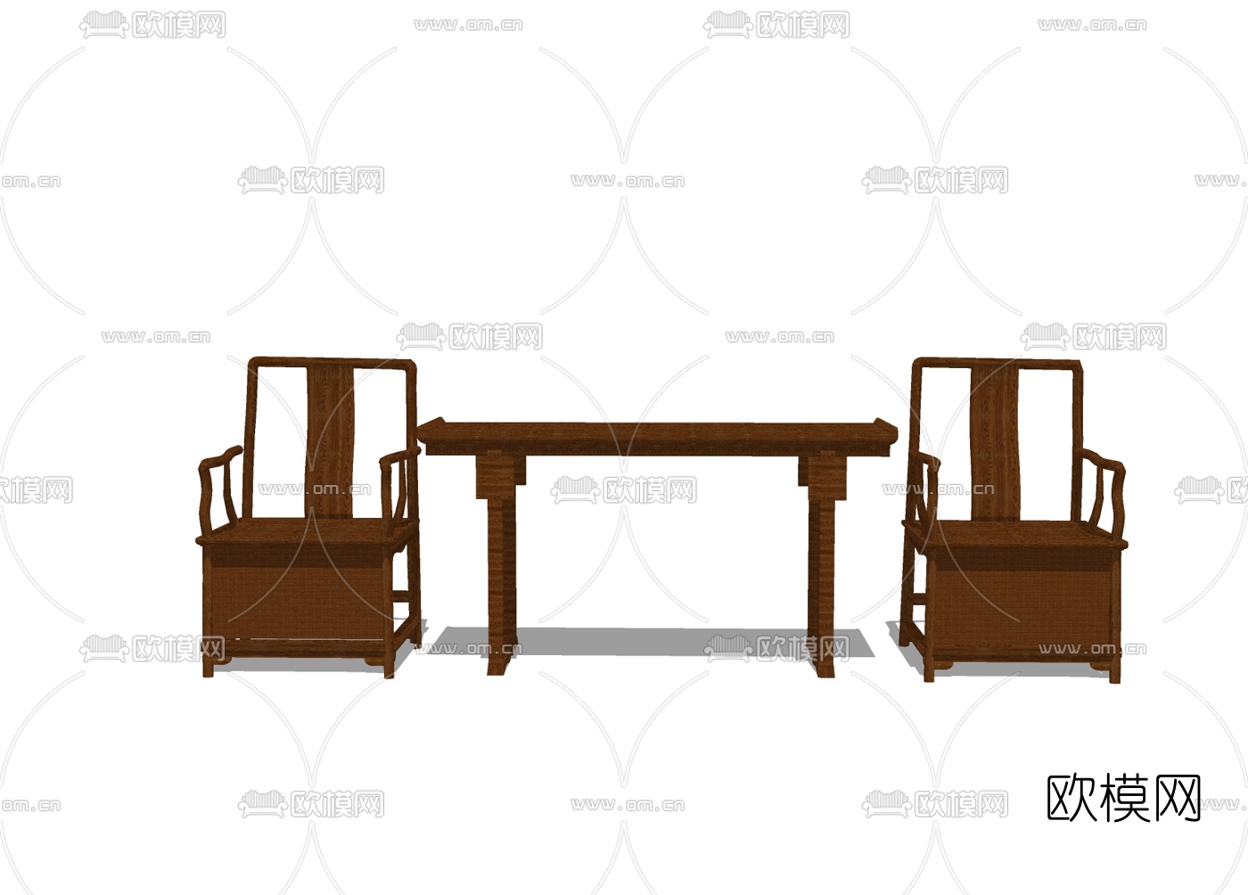 中式休闲桌椅免费su模型下载