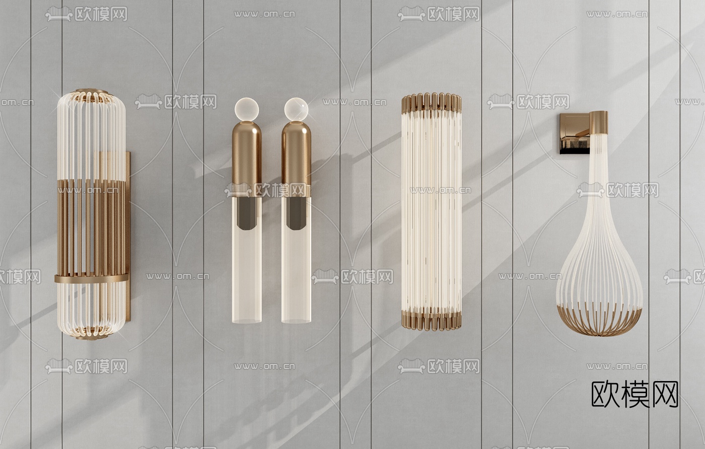 现代轻奢壁灯3d模型下载