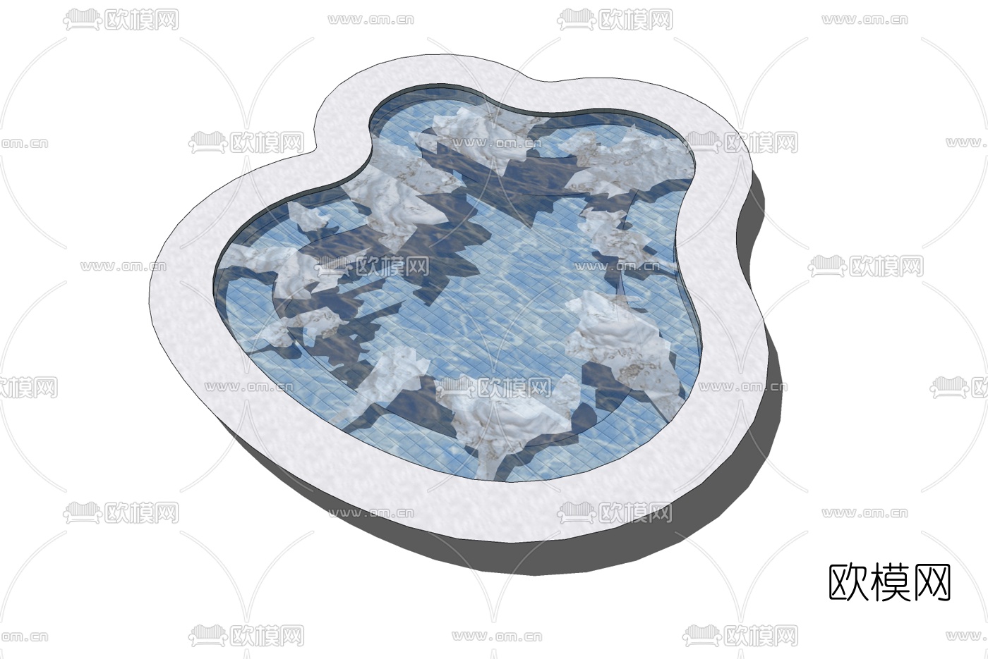 现代水池免费su模型下载