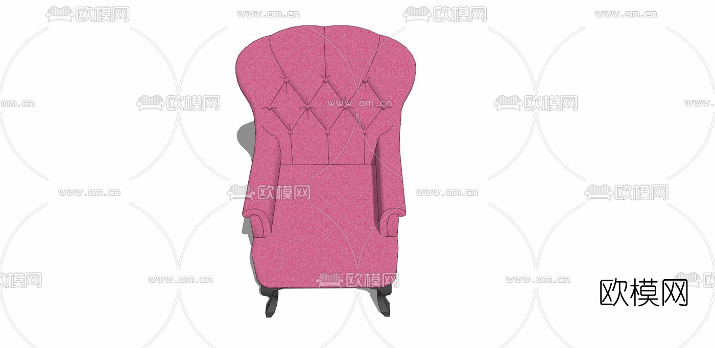 欧式布艺单人沙发免费su模型下载
