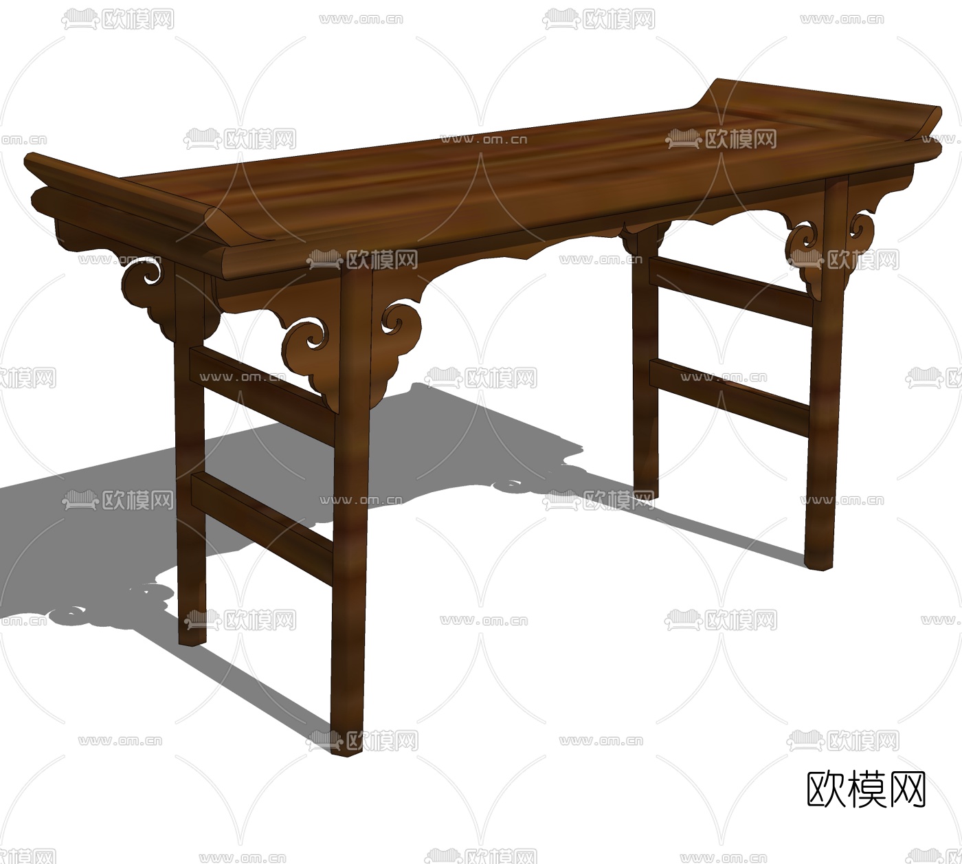 中式端景条案免费su模型下载