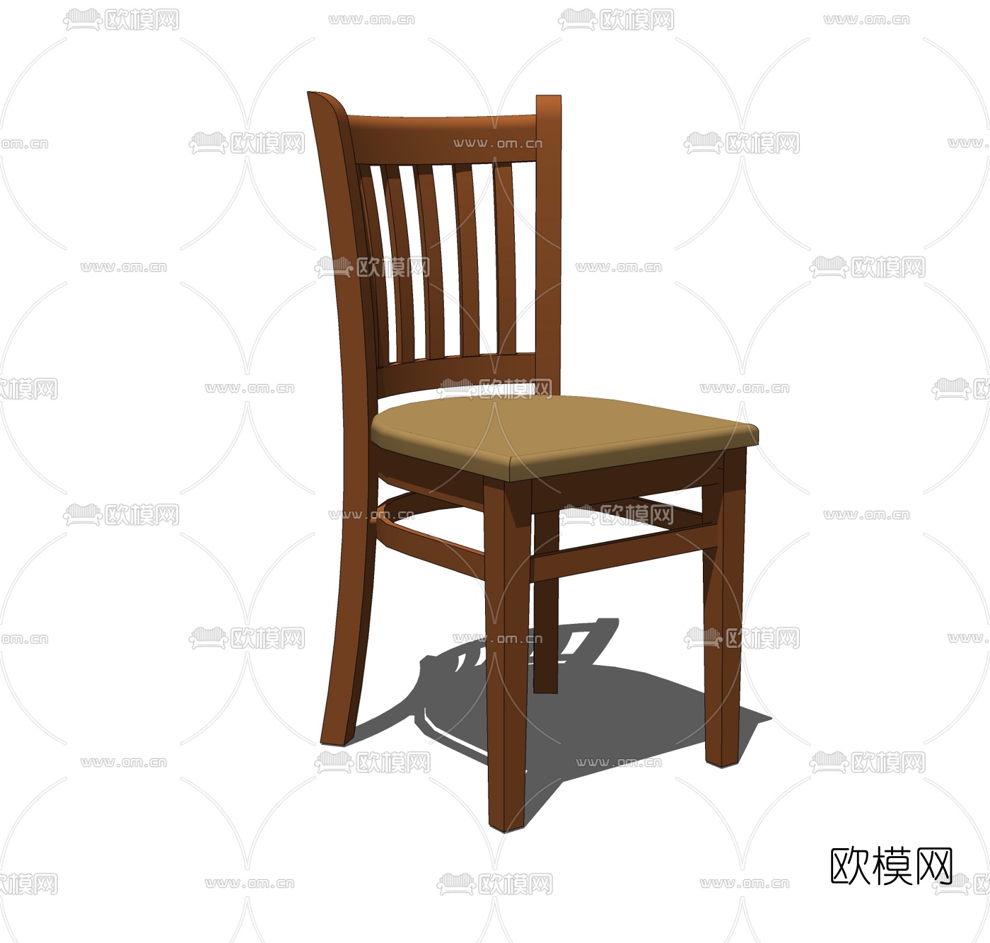 现代实木单椅免费su模型下载