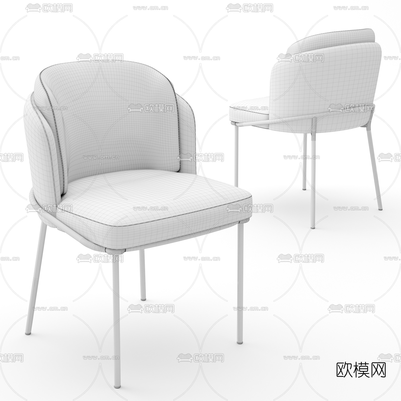 现代布艺单椅3d模型