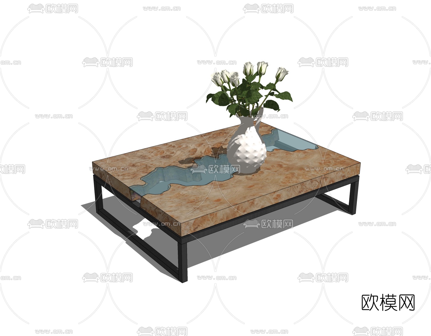 工业风金属茶几免费su模型下载