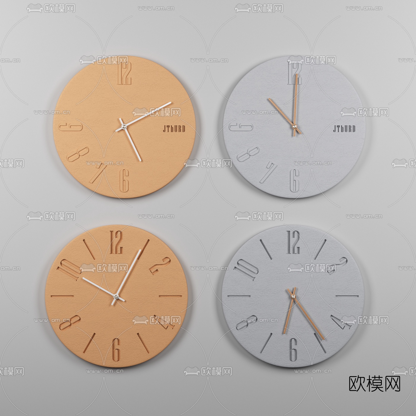 现代简约设计挂钟3d模型下载