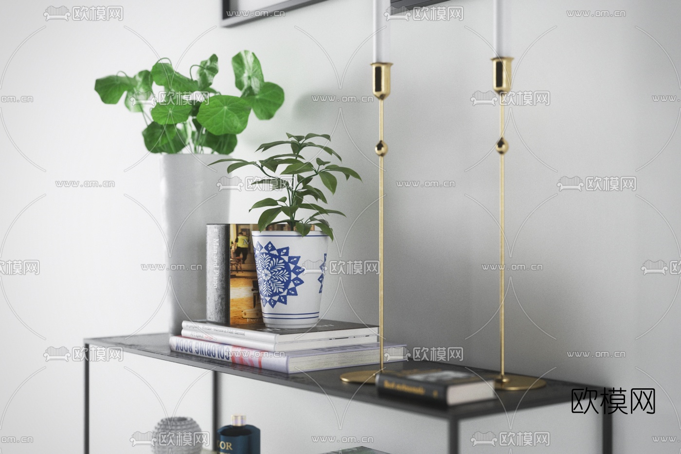 北欧铁艺简约装饰架3d模型