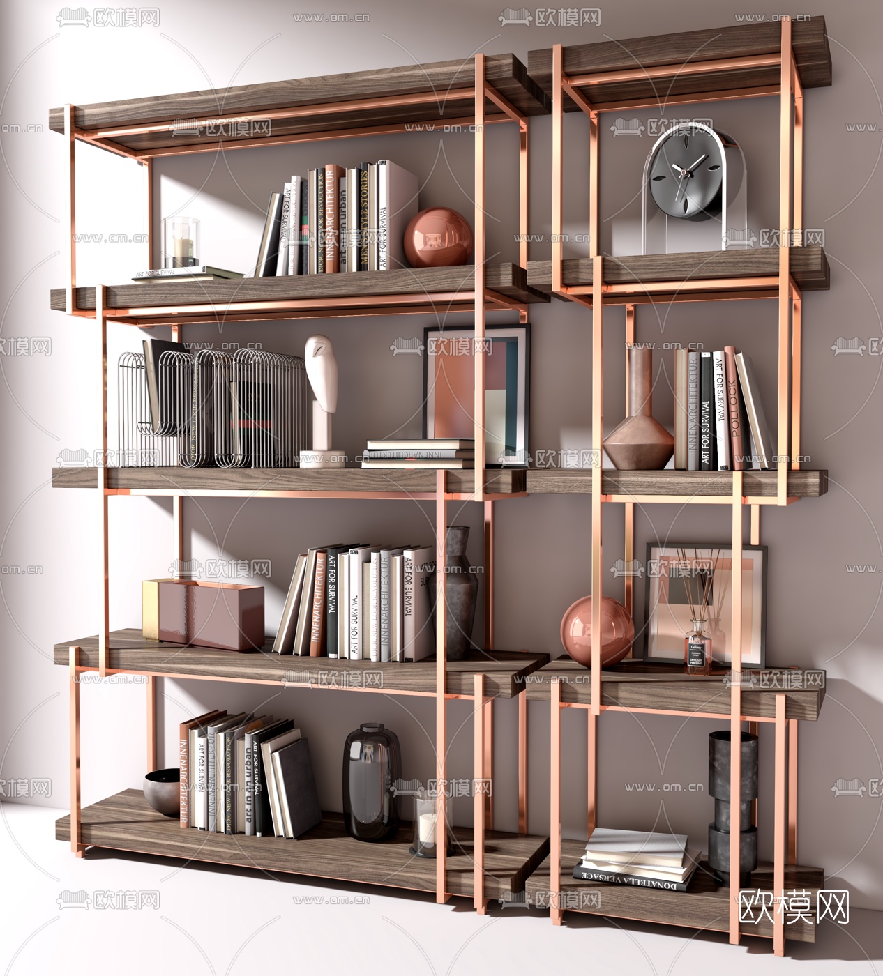 工业风书架3d模型下载（渲染图1）