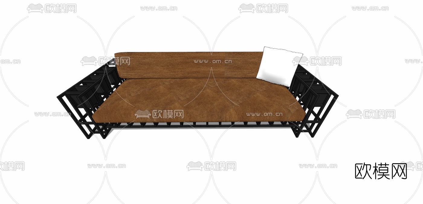 现代户外双人沙发免费su模型下载