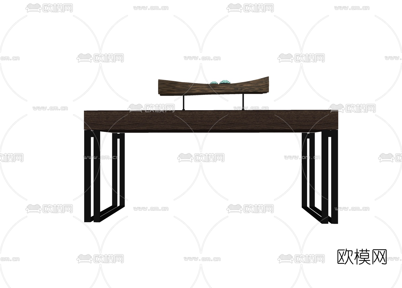新中式端景条案免费su模型下载