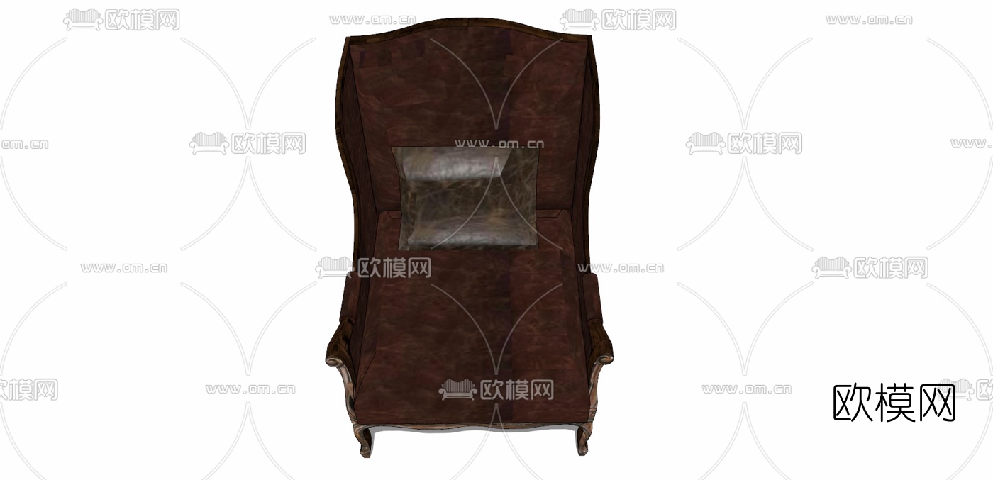 欧式皮革单人沙发免费su模型下载