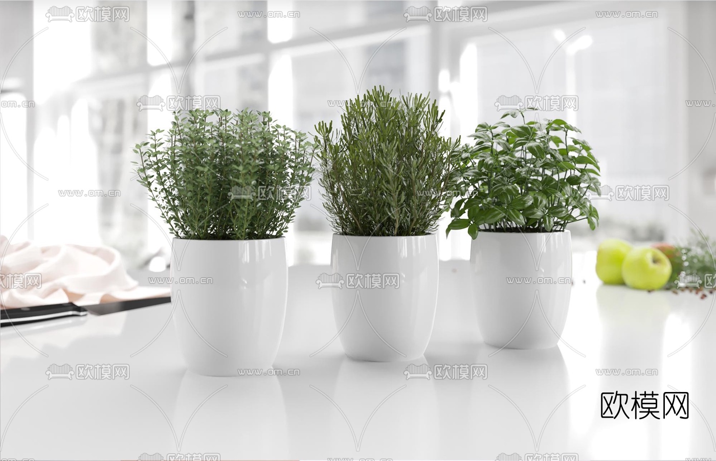 现代绿植盆栽3d模型