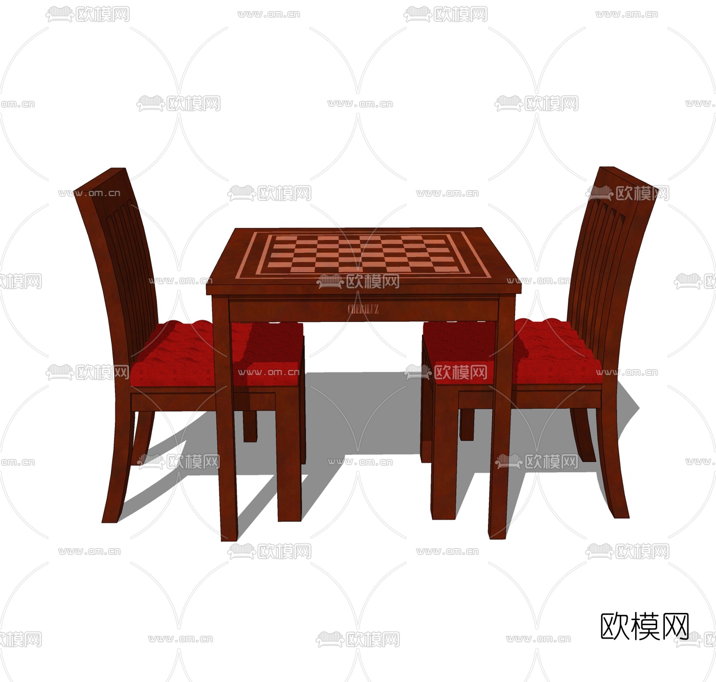 现代休闲桌椅组合免费su模型下载