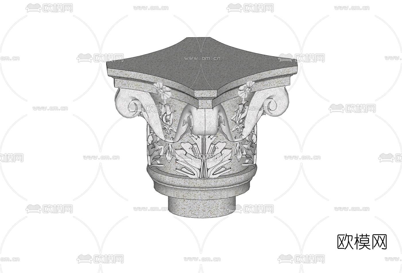 欧式石雕免费su模型下载