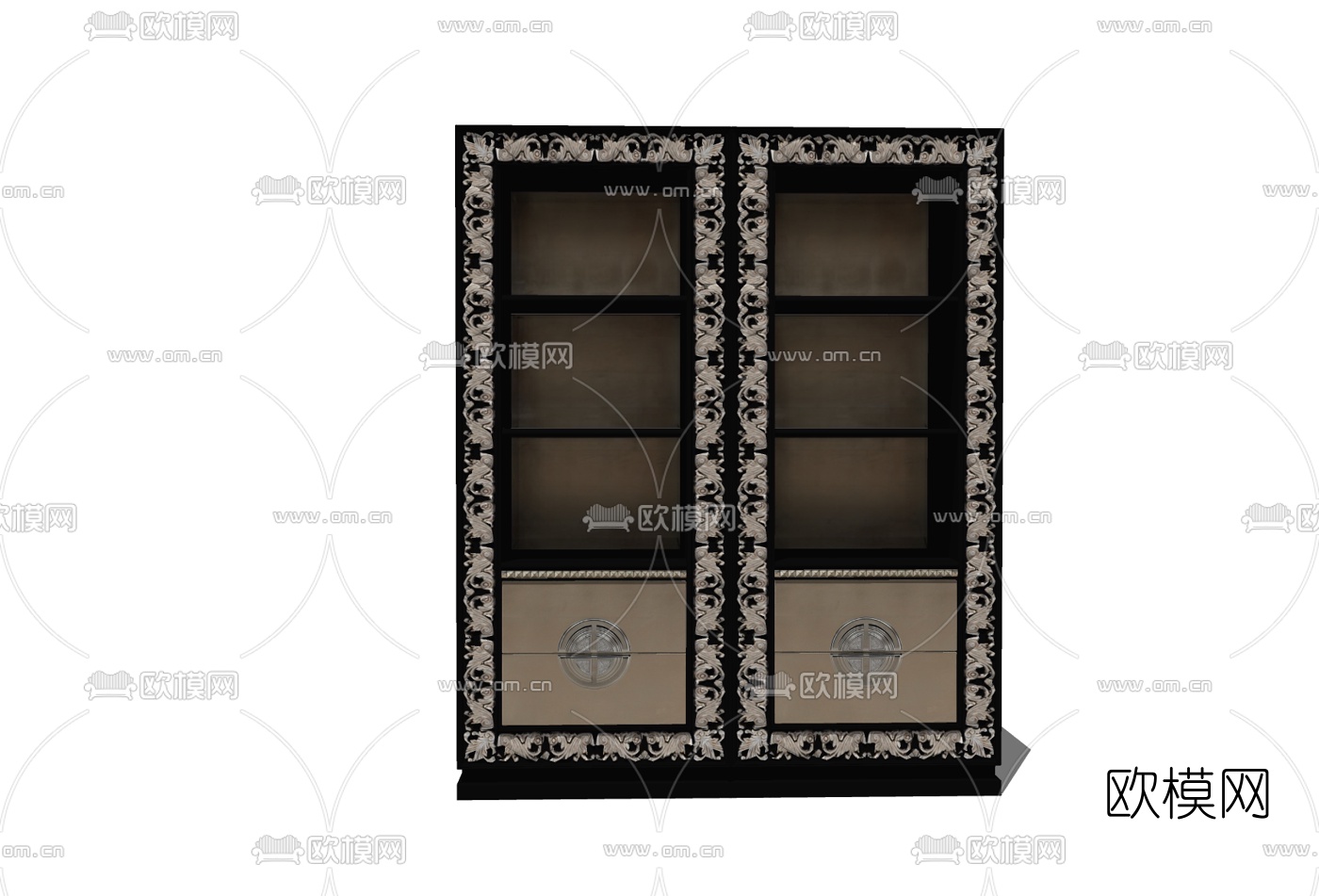 新古典装饰柜免费su模型下载