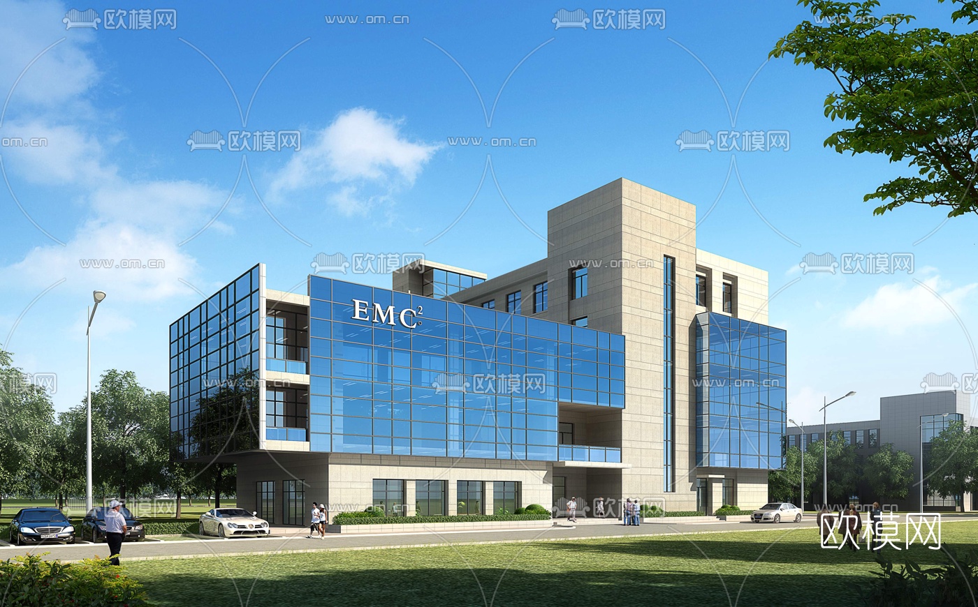 现代办公楼建筑外观3d模型