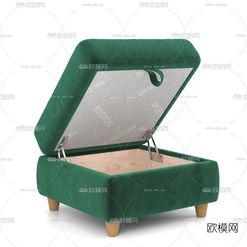 现代沙发凳储物箱3d模型
