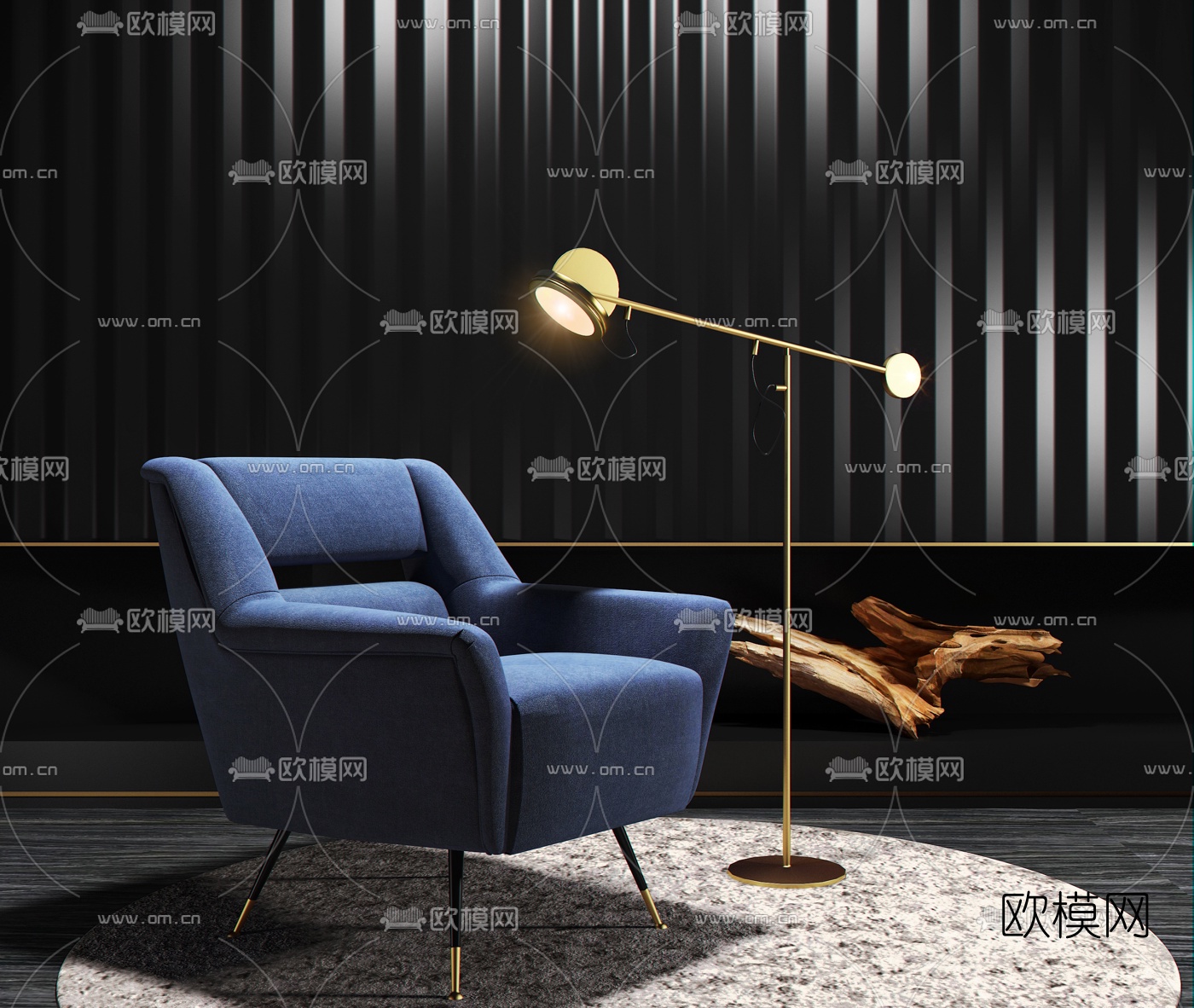 现代单人沙发3d模型下载