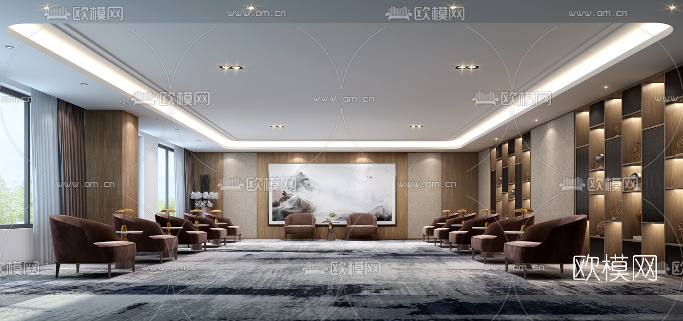 现代贵宾办公接待室免费3d模型