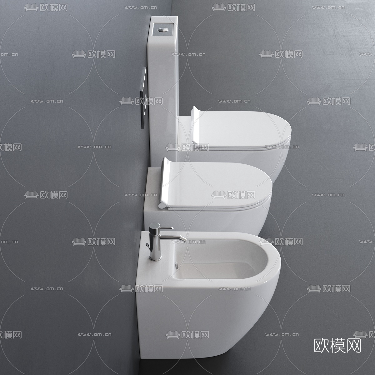 现代多功能马桶3d模型下载（渲染图2）